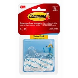 Hooks Value Pack, Small, Clear, 6-Pk. Online now