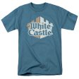 WHITE CASTLE : TORN LOGO S\S ADULT 100% COTTON 18\1 T-SHIRT SLATE XL For Sale