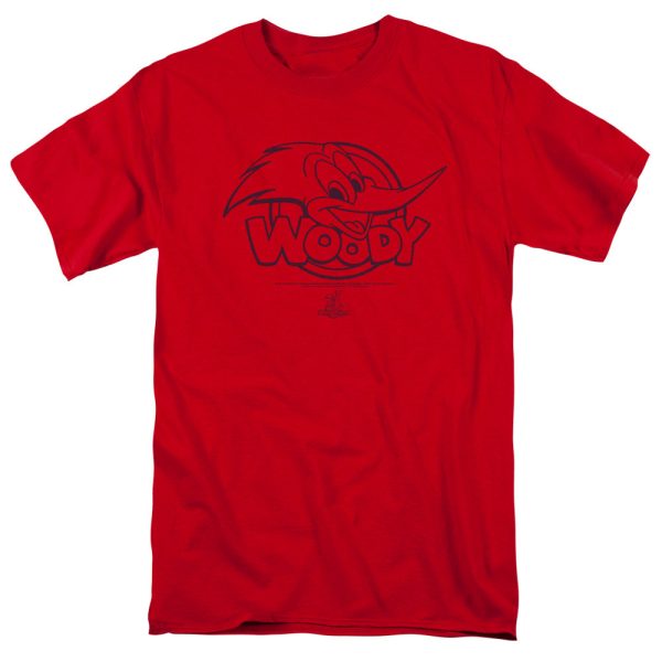 WOODY WOODPECKER : BIG HEAD S\S ADULT 100% COTTON 18\1 T-SHIRT RED 4X Online Hot Sale