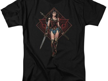 WONDER WOMAN MOVIE : WARRIOR S\S ADULT 100% COTTON 18\1 T-SHIRT Black XL For Cheap