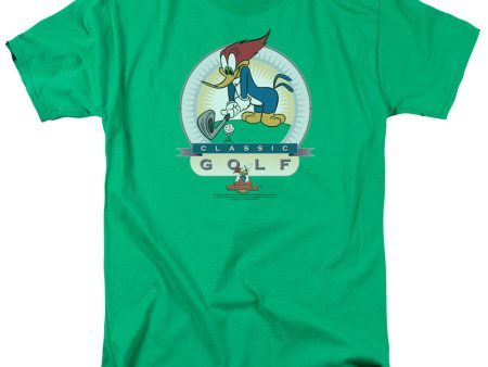 WOODY WOODPECKER : CLASSIC GOLF S\S ADULT 100% COTTON 18\1 T-SHIRT KELLY GREEN 2X Online