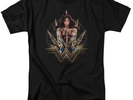 WONDER WOMAN MOVIE : WONDER BLADES S\S ADULT 100% COTTON 18\1 T-SHIRT Black MD For Discount