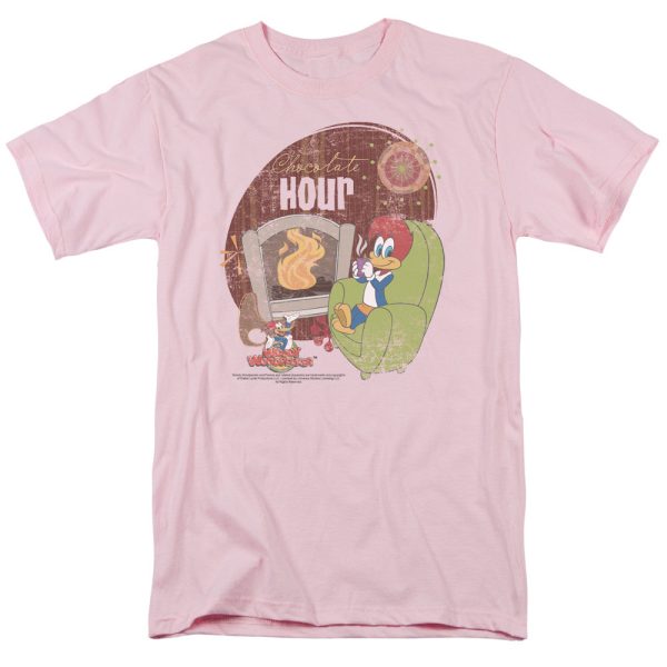 WOODY WOODPECKER : CHOCOLATE HOUR S\S ADULT 100% COTTON 18\1 T-SHIRT PINK 4X Online Hot Sale