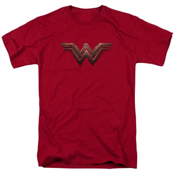 WONDER WOMAN MOVIE : WONDER WOMAN LOGO S\S ADULT 100% COTTON 18\1 T-SHIRT Cardinal LG For Discount