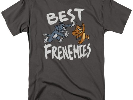 TOM AND JERRY MOVIE : BEST FRENEMIES S\S ADULT 100% COTTON 18\1 T-SHIRT Charcoal XL Cheap