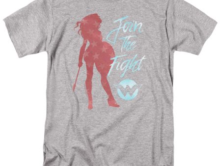 WONDER WOMAN MOVIE : FREEDOM FIGHT S\S ADULT 100% COTTON 18\1 T-SHIRT Athletic Heather 3X Sale