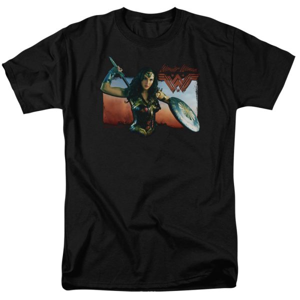 WONDER WOMAN MOVIE : WARRIOR WOMAN S\S ADULT 100% COTTON 18\1 T-SHIRT Black XL Hot on Sale